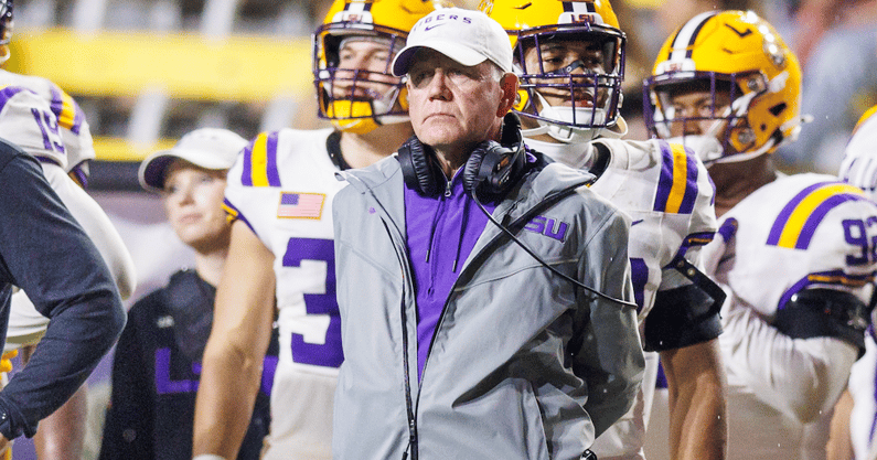 LSU HC Brian Kelly suffered his worst defeat as head coach in Baton Rouge with the 42-13 loss to the Tide. (Photo: Stephen Lew-Imagn Images/USA Today)